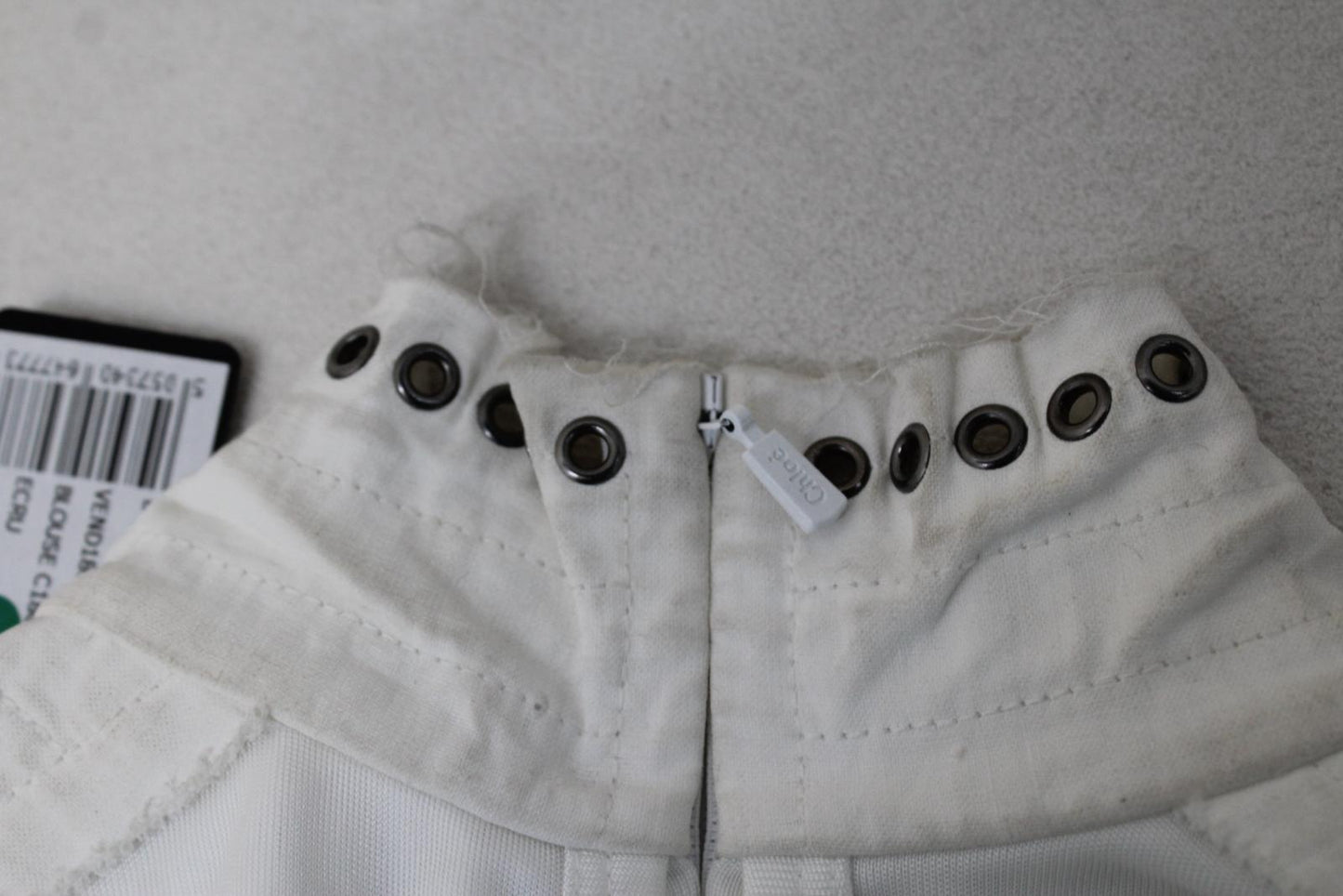 CHLOE Ladies Haut Iconic Milk White Metal Eyelet Blouse EU36 UK8 NEW RRP1200