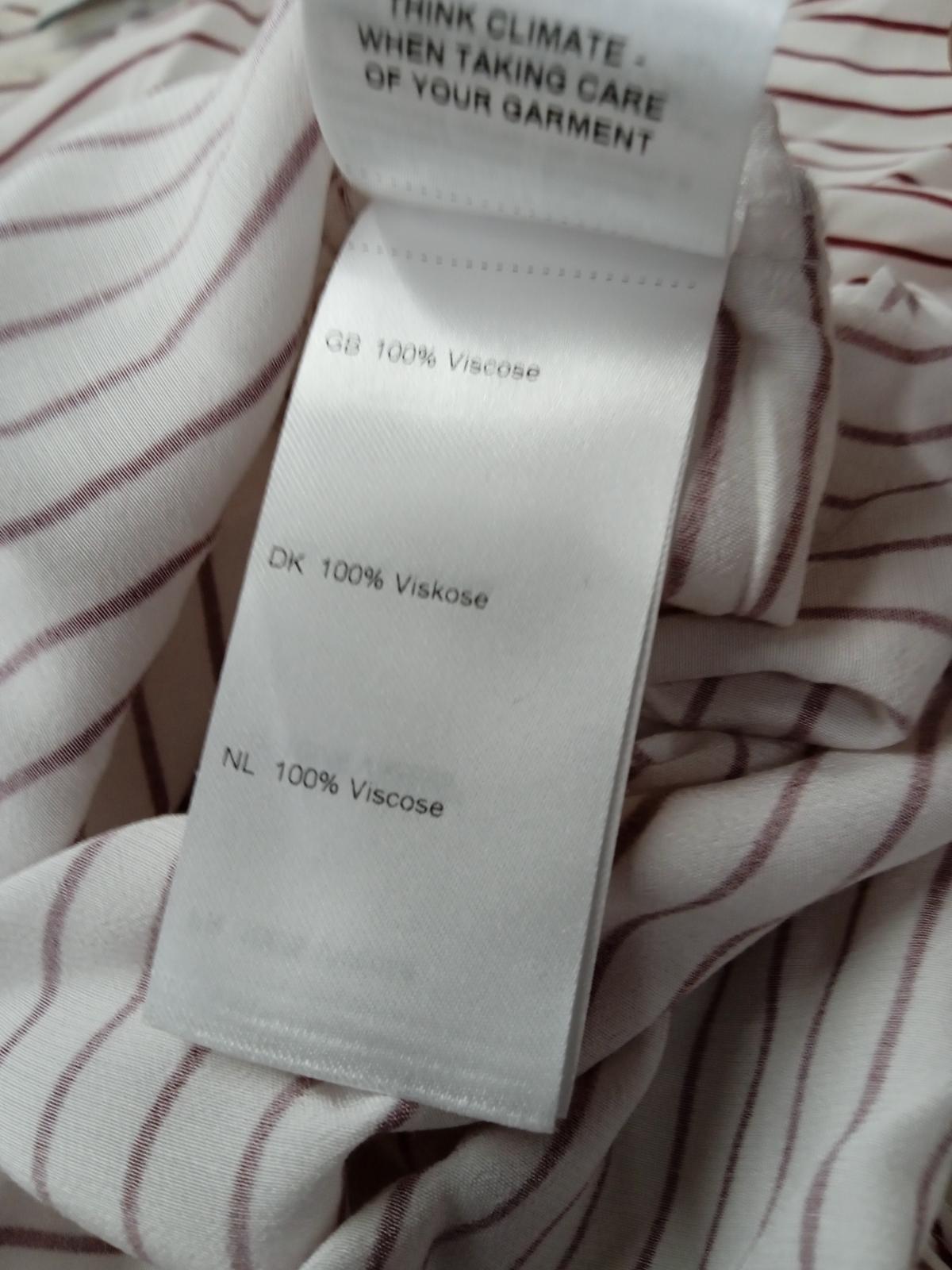 SAMSOE & SAMSOE Ladies White Striped Short Sleeve Round Neck T-Shirt Size UK S
