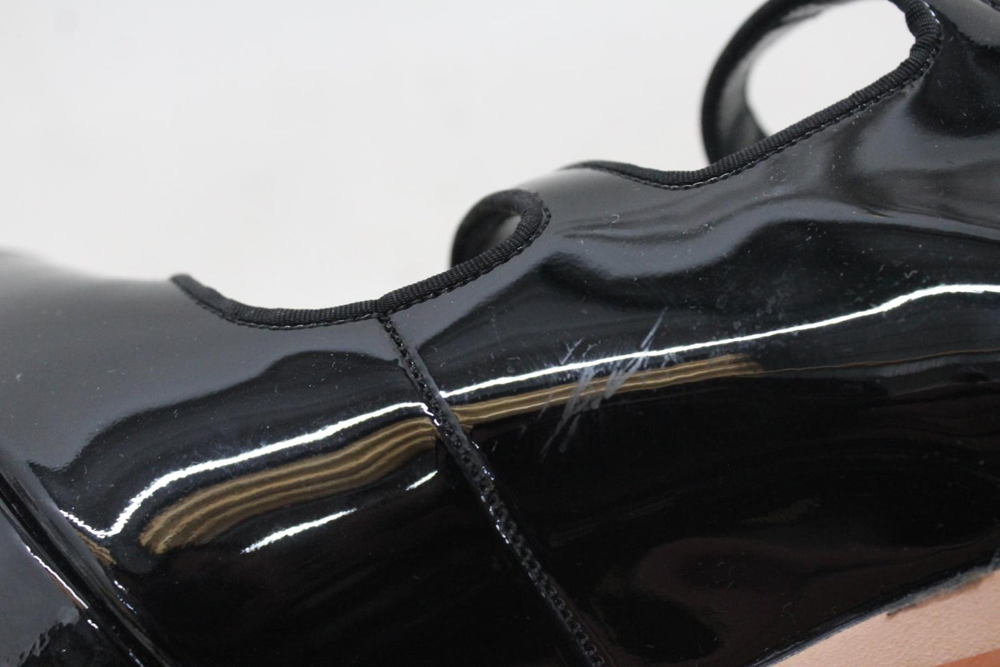 ALEXANDER MCQUEEN Ladies Black Patent Leather Block Heel Sandals EU40 UK7 NEW