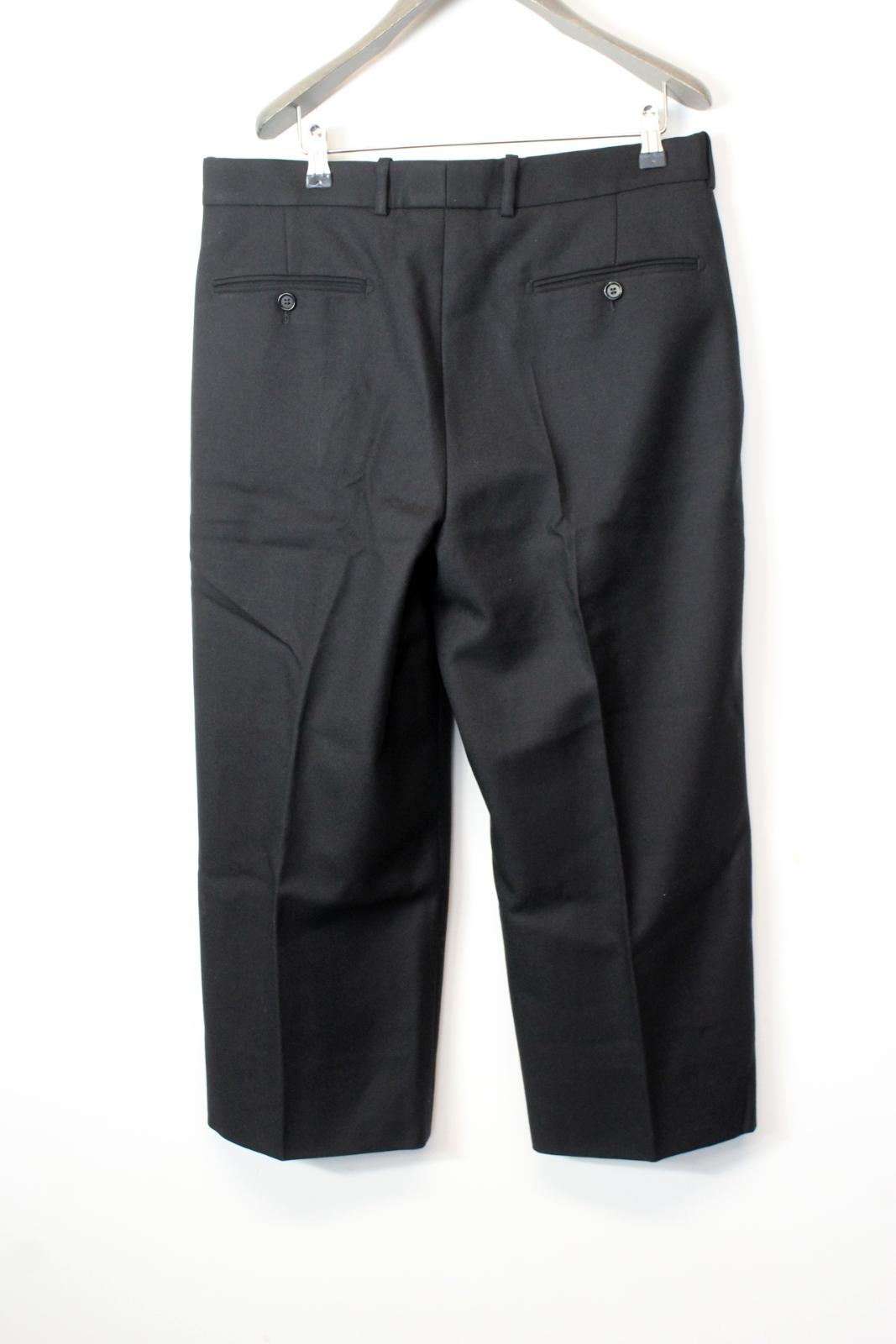 ALEXANDER McQUEEN Ladies Black Cropped Zip Fly Twill Wool Pants 48 W34 L24 NEW
