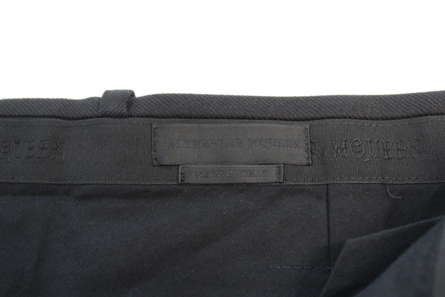 ALEXANDER McQUEEN Ladies Black Cropped Zip Fly Twill Wool Pants 48 W34 L24 NEW
