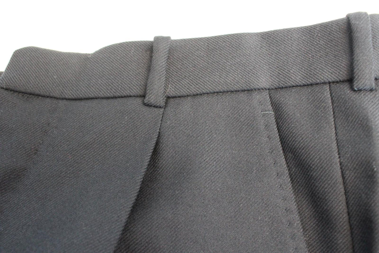 ALEXANDER McQUEEN Ladies Black Cropped Zip Fly Twill Wool Pants 48 W34 L24 NEW