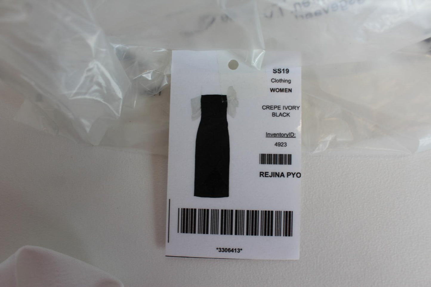 REJINA PYO Ladies Layla Ivory/Black Crepe Cold Shoulder Dress Size UK10 NEW