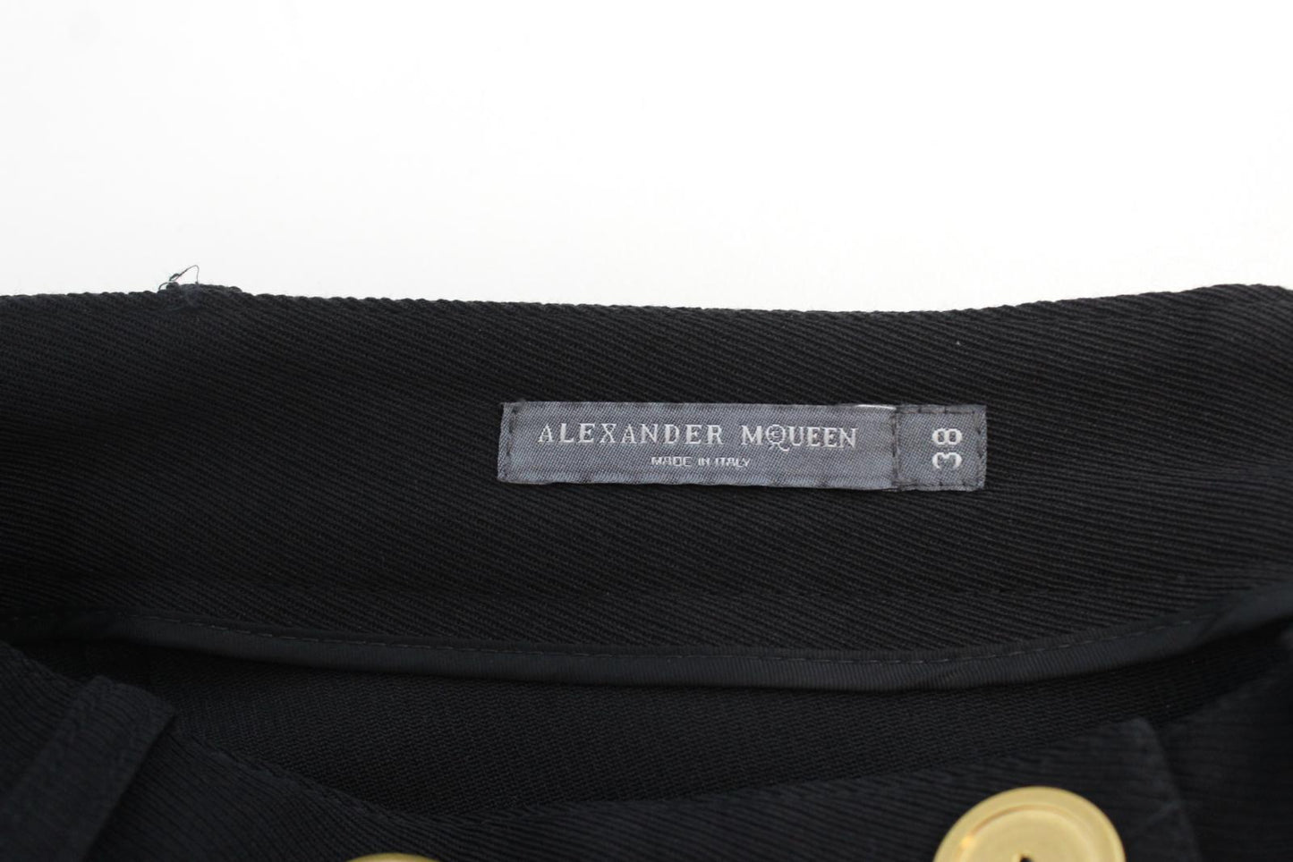 ALEXANDER McQUEEN Ladies Black Front Zip Wool Silk Midi Skirt IT38 UK6 NEW