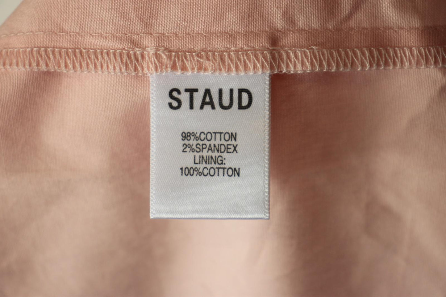 STAUD Ladies Pink Cotton Off-The-Shoulder A-Line Midi Elio Dress EU42 UK14 BNWT