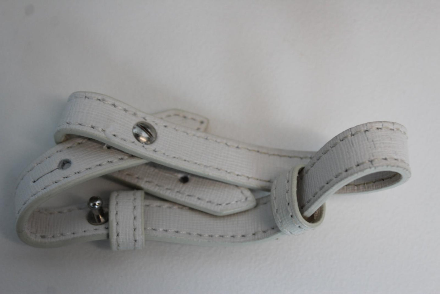 OFF-WHITE Ladies White Black Leather Diagonal Flap Mini Binder Clip Bag NEW