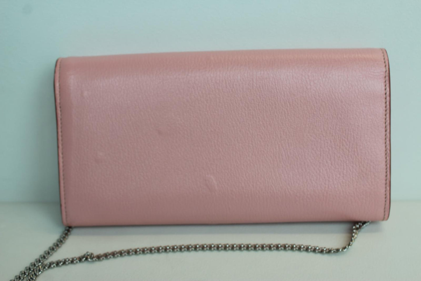 ALEXANDER MCQUEEN Ladies Pink Leather Skull Studded Chain Wallet Bag NEW