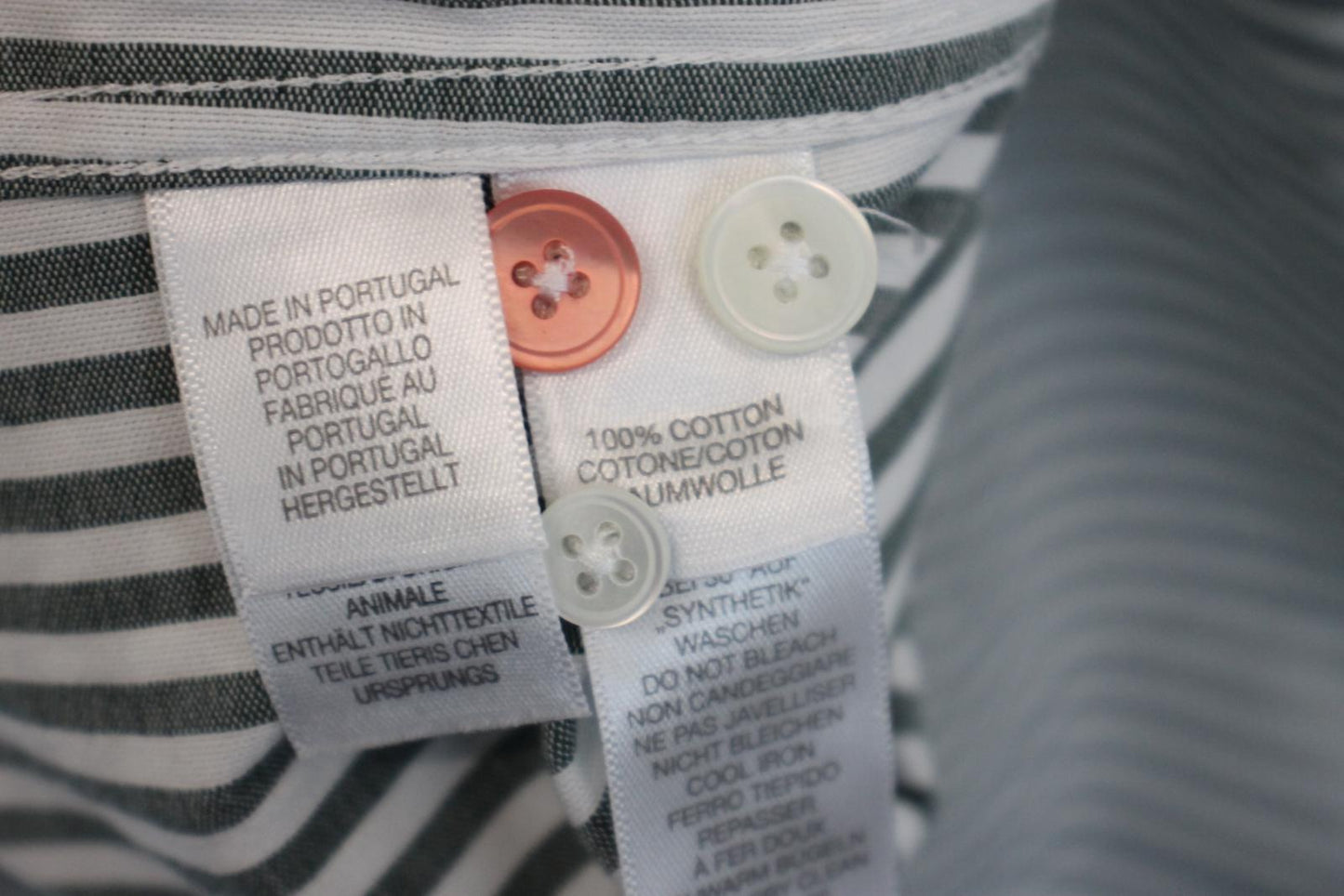 PAUL SMITH Men's Grey/White Striped Cotton Long Sleeve Tailored Fit Shirt L NEW