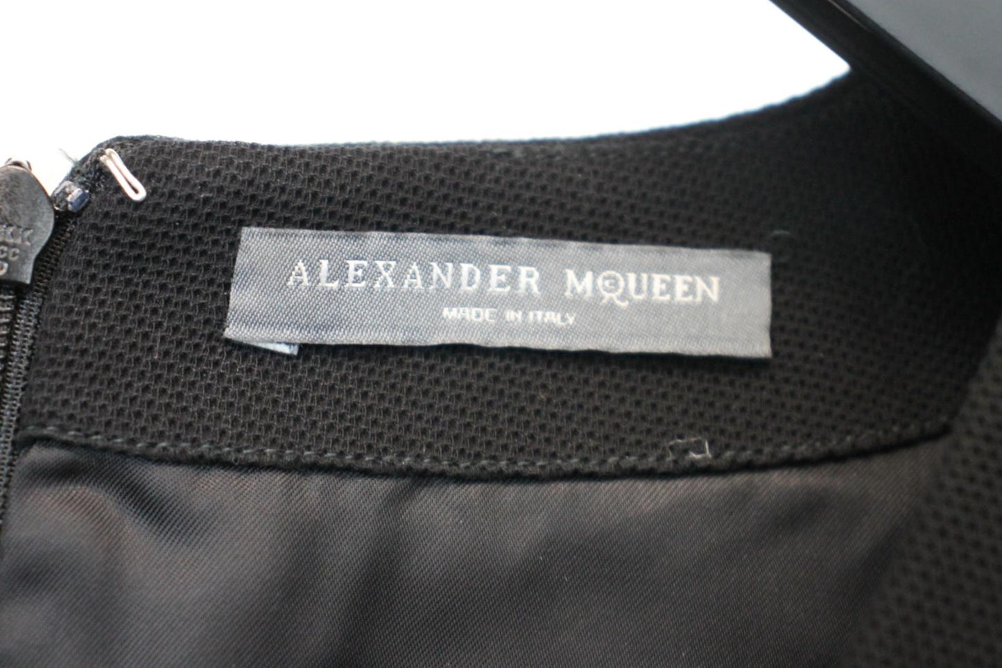 ALEXANDER MCQUEEN Ladies Black Cotton Half Sleeve V-Neck Dress EU34 UK6 NEW