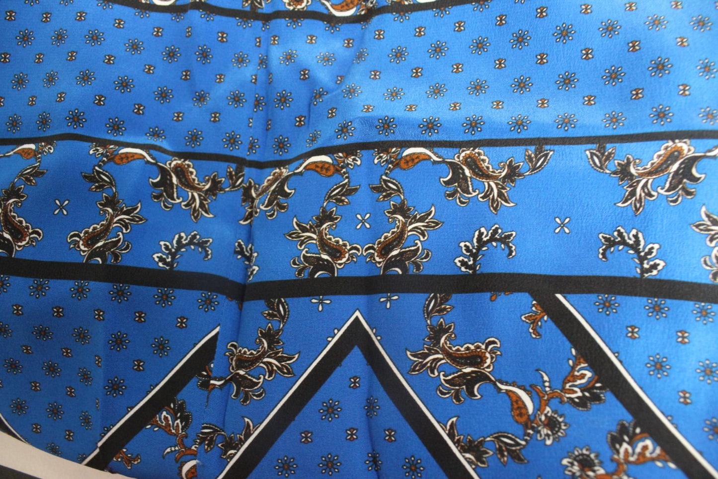 GANNI Ladies Blue Cloverdale Silk Printed Asymmetric Midi Skirt EU36 UK8 NEW