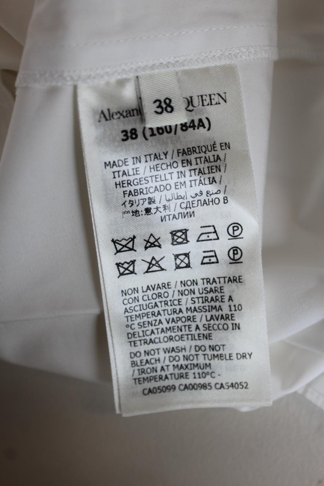 ALEXANDER MCQUEEN Ladies White Cocoon Sleeved Zip Cotton Mini Dress IT38 UK6 NEW