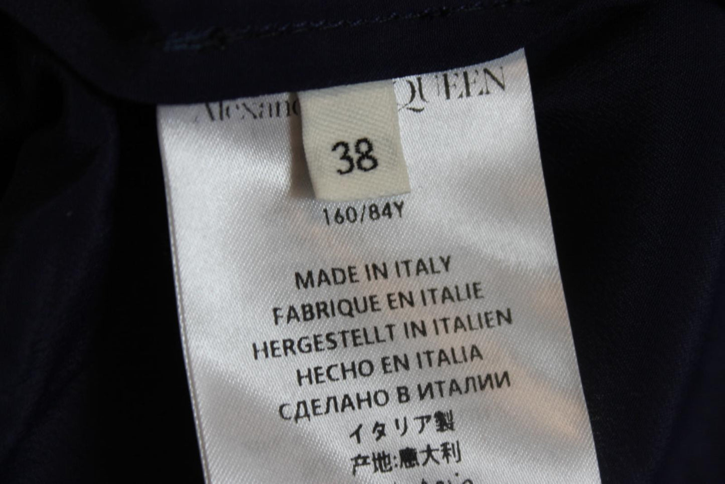 ALEXANDER MCQUEEN Ladies Navy Blue Silk Hi-Low Corset Dress EU34 UK6 NEW
