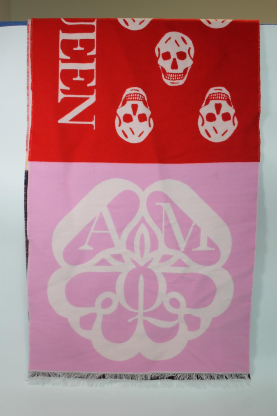ALEXANDER MCQUEEN Ladies Multicoloured Cotton Rectangular Scarf O/S NEW