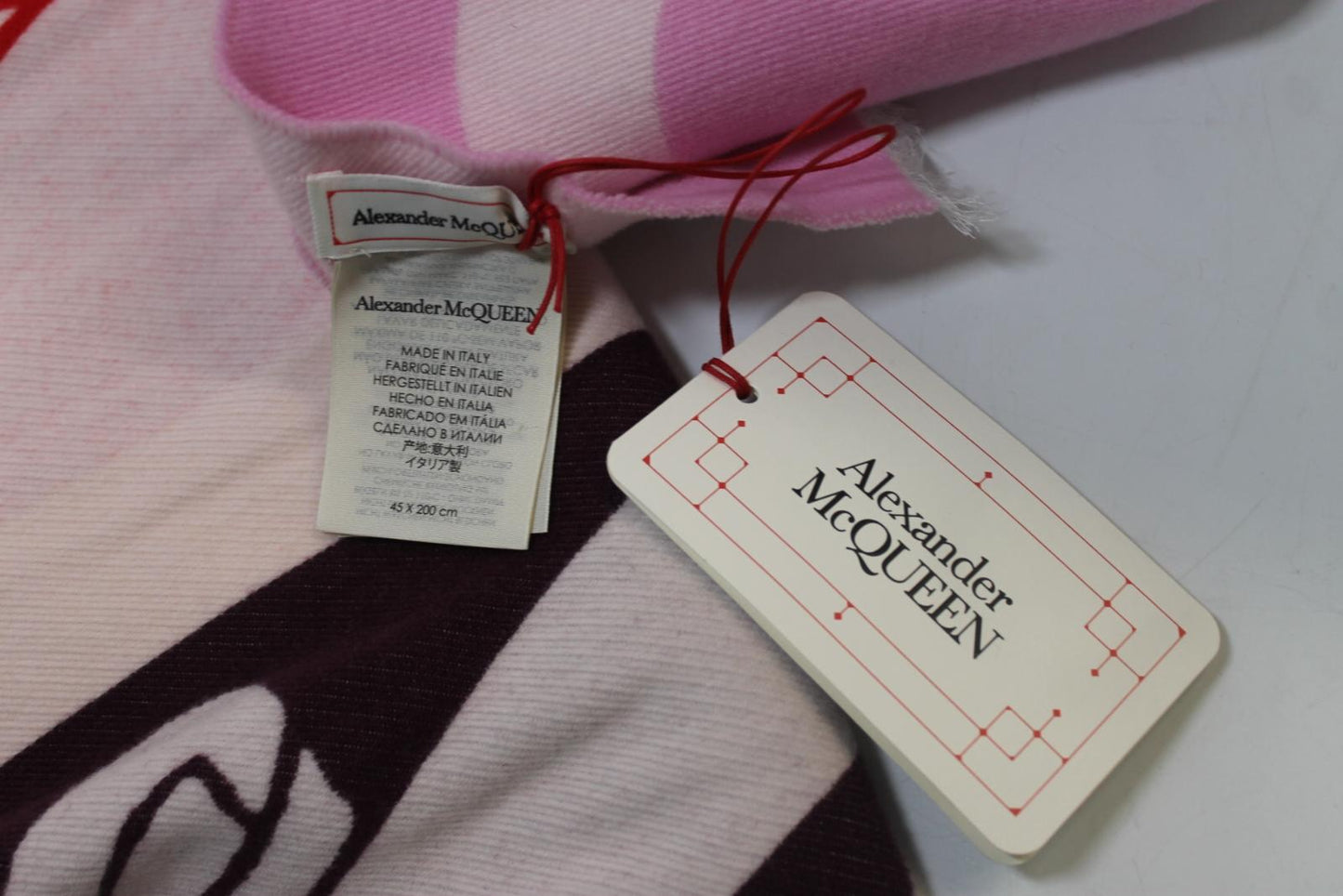 ALEXANDER MCQUEEN Ladies Multicoloured Cotton Rectangular Scarf O/S BNWT