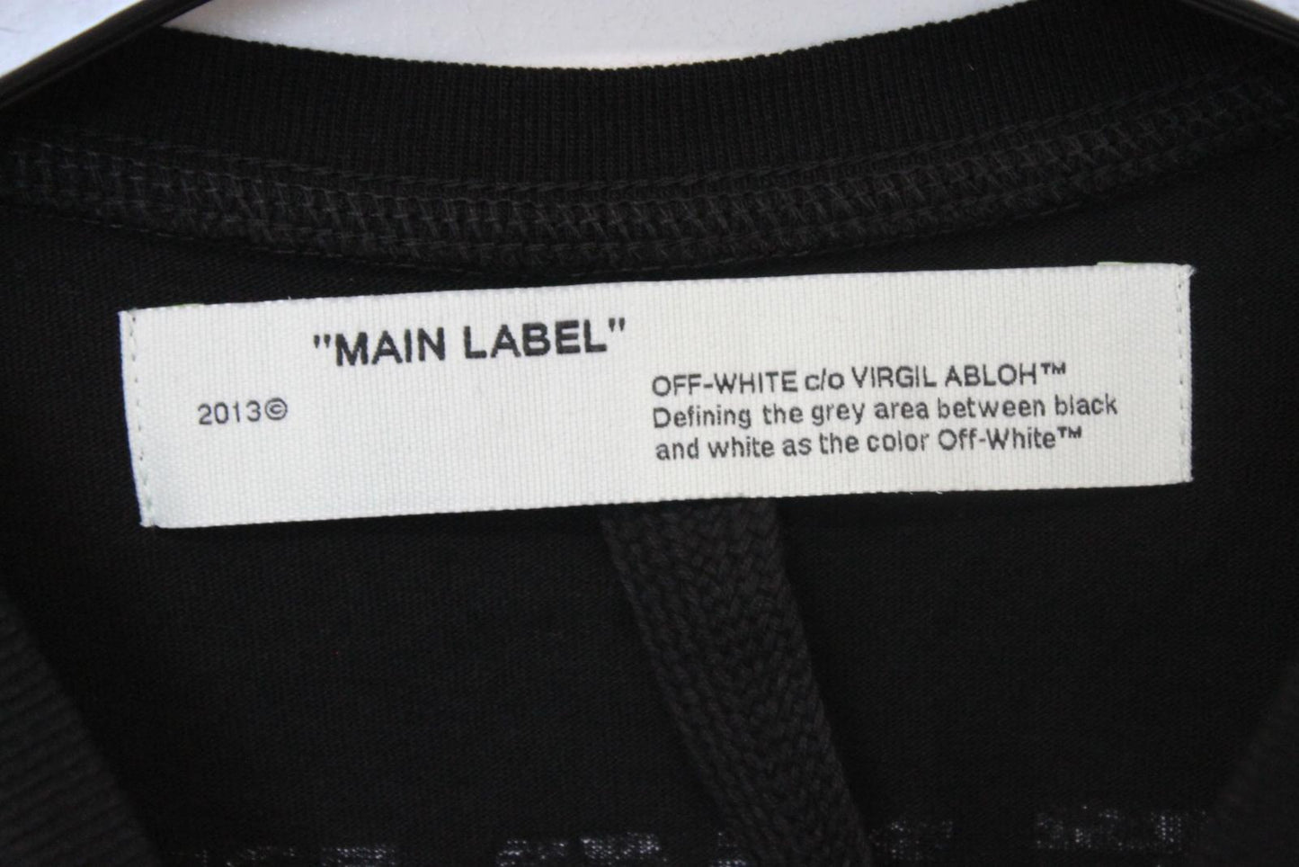 OFF-WHITE Men's Black Cotton Long Sleeve Diagonal Hand Card T-Shirt Size XL BNWT