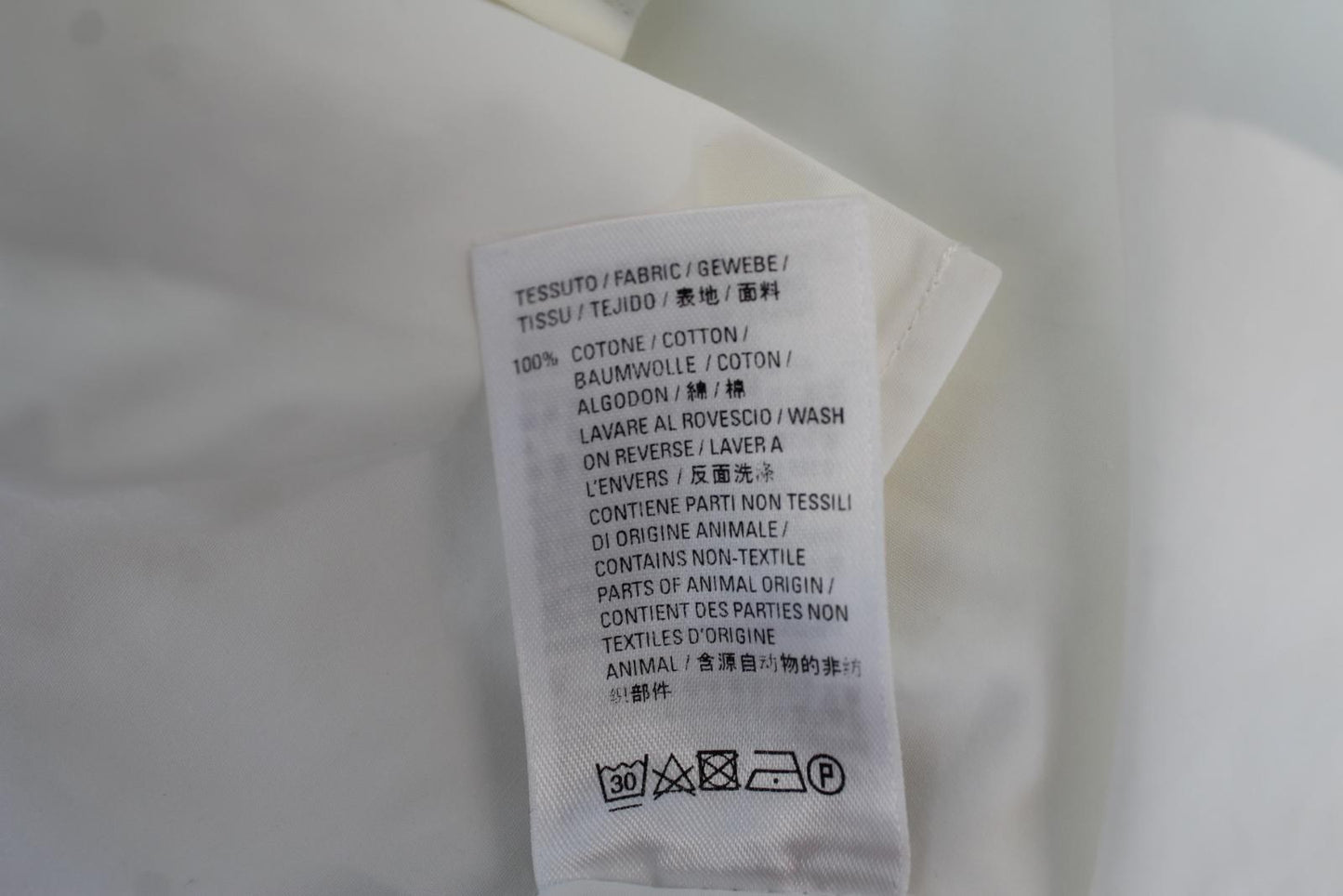 BALENCIAGA Men's White Cotton Rubber Logo Collar Classic Shirt Size 39 NEW