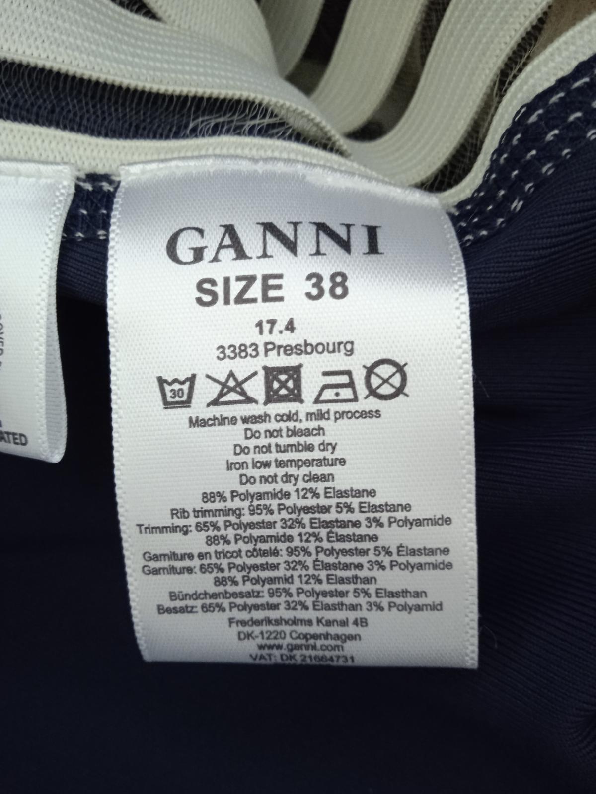 GANNI Ladies Navy Blue Presbourg High Waist Track Pants Size EU38 UK10 NEW