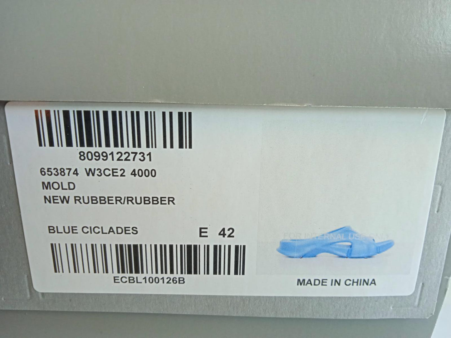 BALENCIAGA Men's Blue Ciclades Mold Open Toe Slider Sandals FR42 UK8 NEW