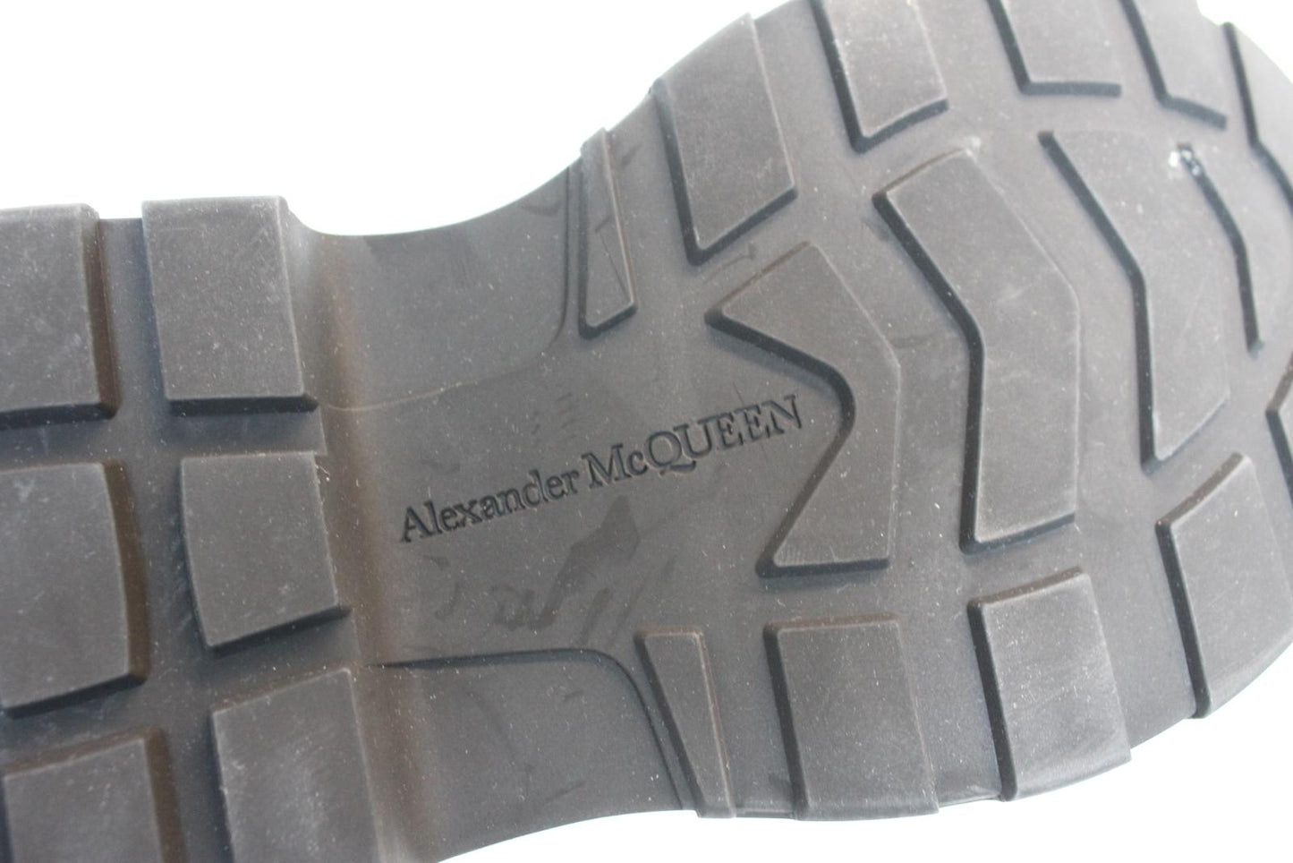 ALEXANDER MCQUEEN Ladies Black Tread Slick Canvas Rubber Boots EU37 UK4 NEW