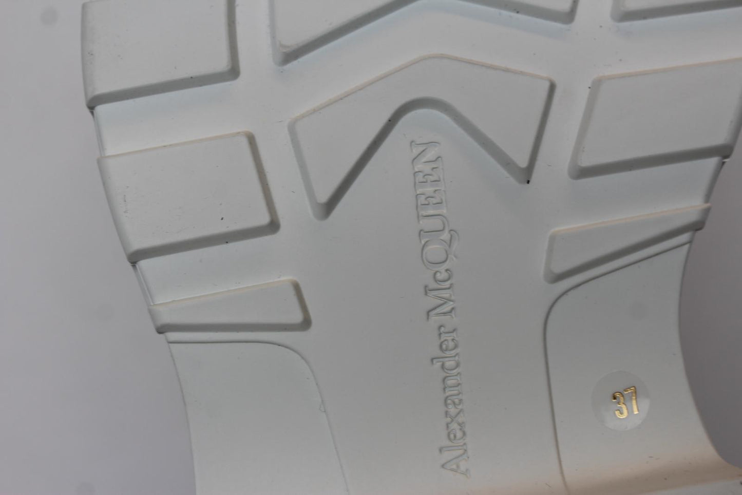 ALEXANDER MCQUEEN Ladies Black White Tread Slick Canvas Boots EU37 UK4 NEW