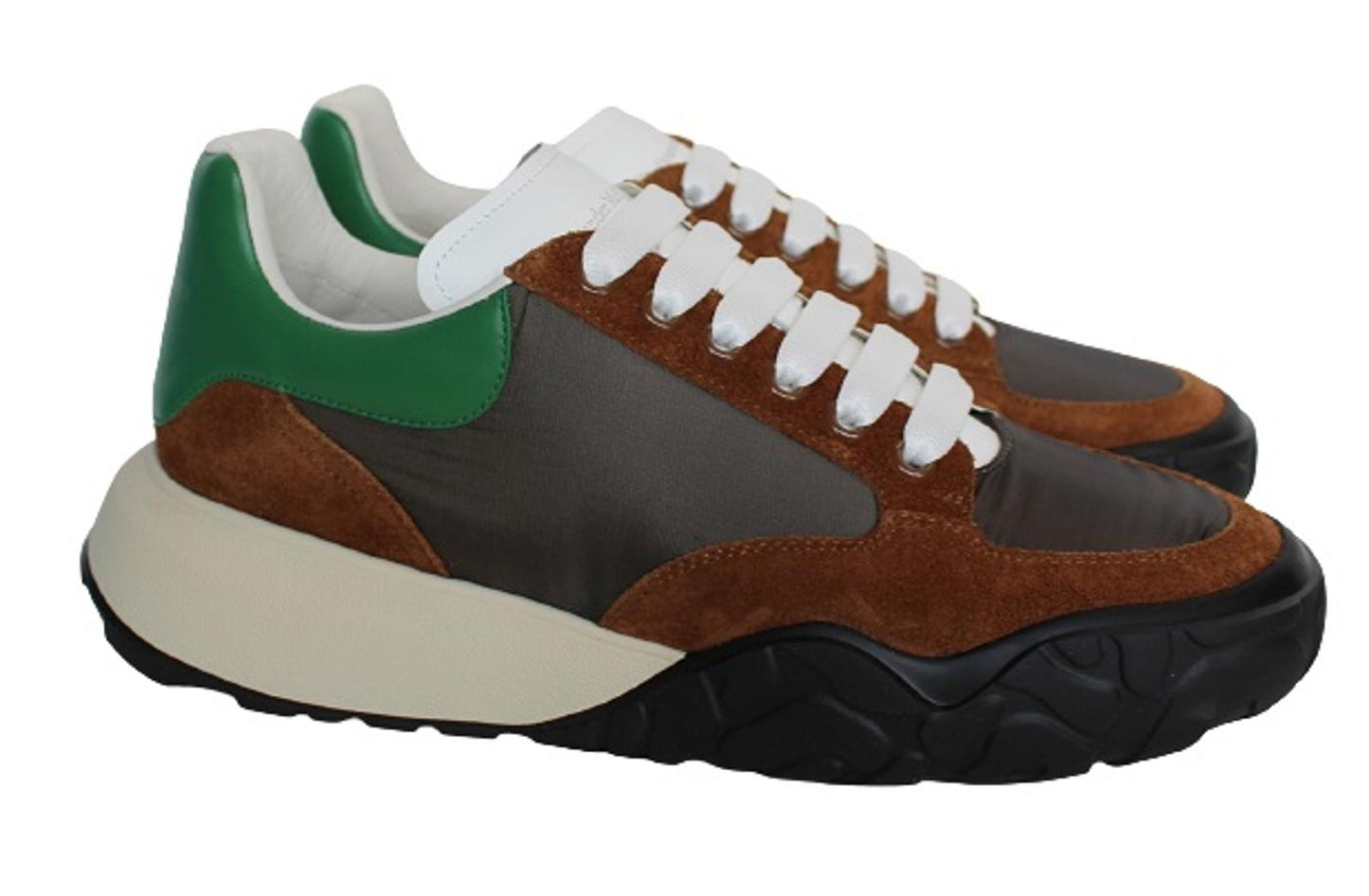 ALEXANDER MCQUEEN Men's Brown Multi Fabric/Suede/Leather Trainers EU43 UK9 NEW
