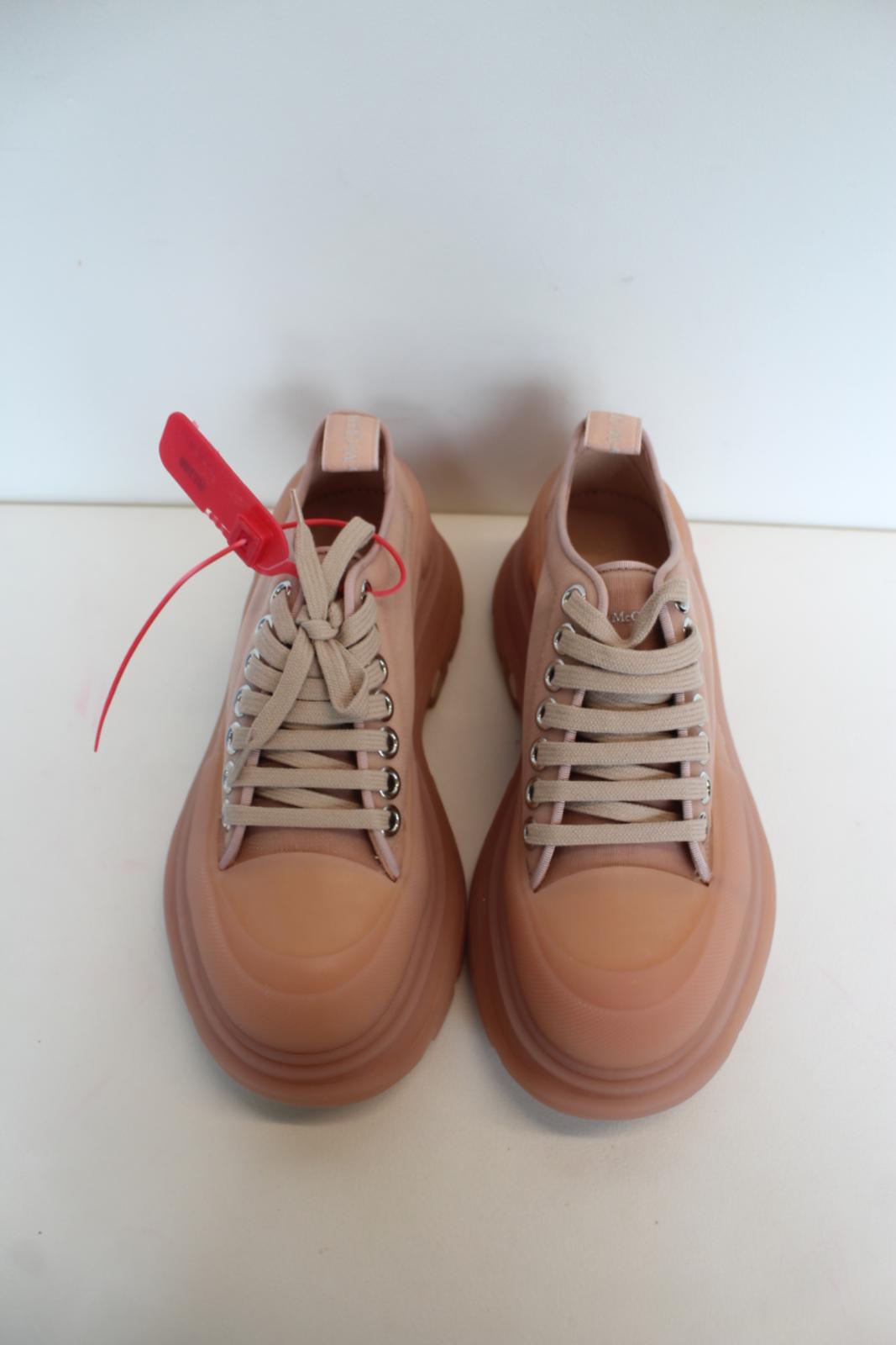 ALEXANDER MCQUEEN Ladies Rose Pink Tread Slick Rubber Trainers EU36.5 UK3.5 NEW