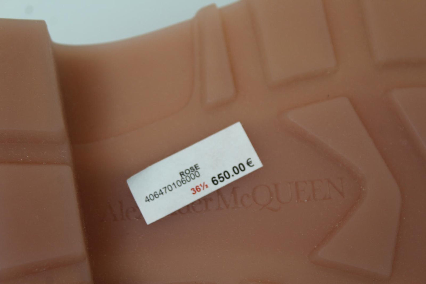 ALEXANDER MCQUEEN Ladies Rose Pink Tread Slick Rubber Trainers EU36.5 UK3.5 NEW