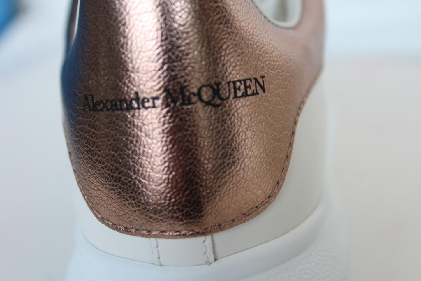 ALEXANDER MCQUEEN Ladies White/Rose Gold Oversized Trainers EU36 UK3 NEW