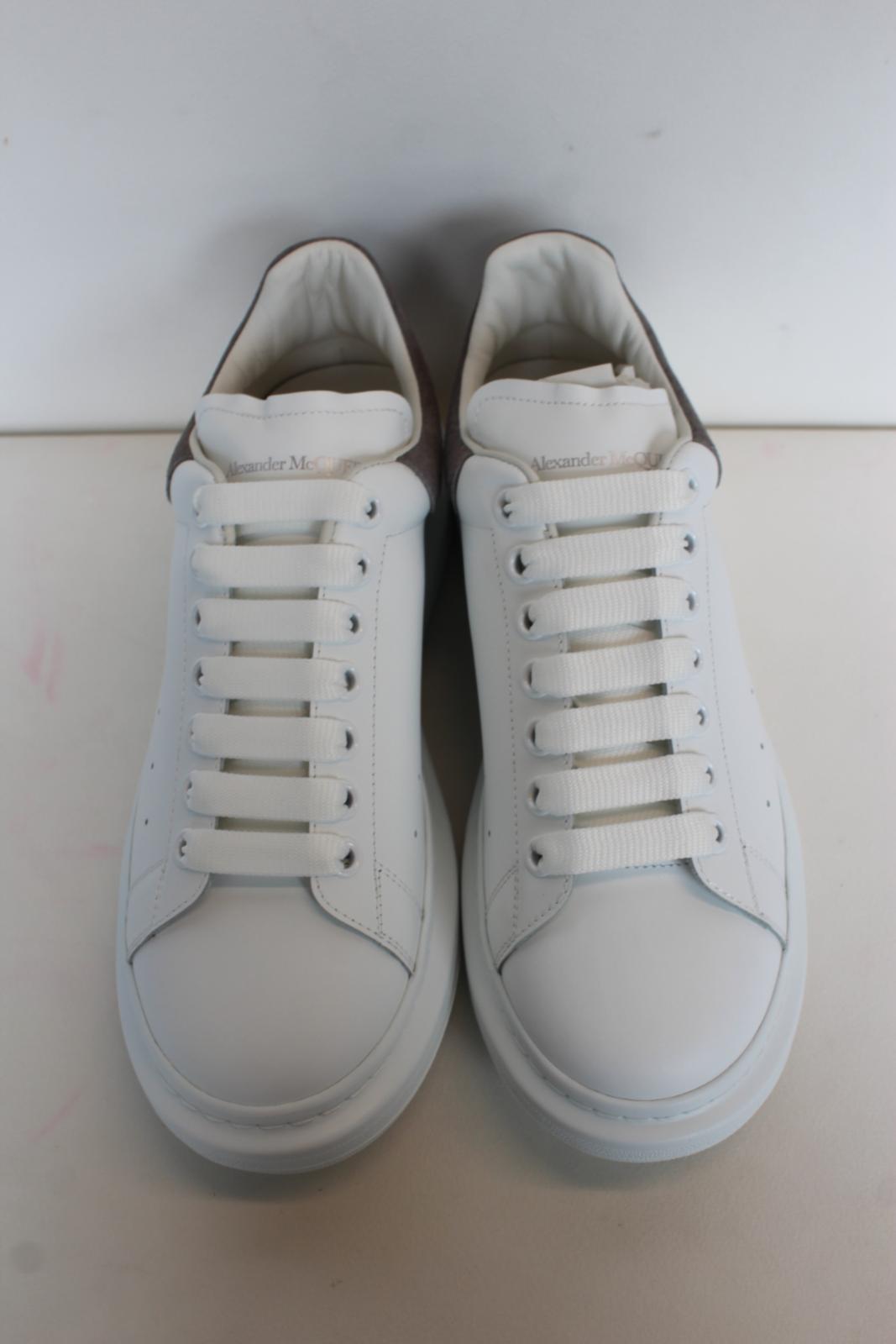 ALEXANDER MCQUEEN Men's White/Lead Crocodile Oversized Leather Trainers UK8 NEW