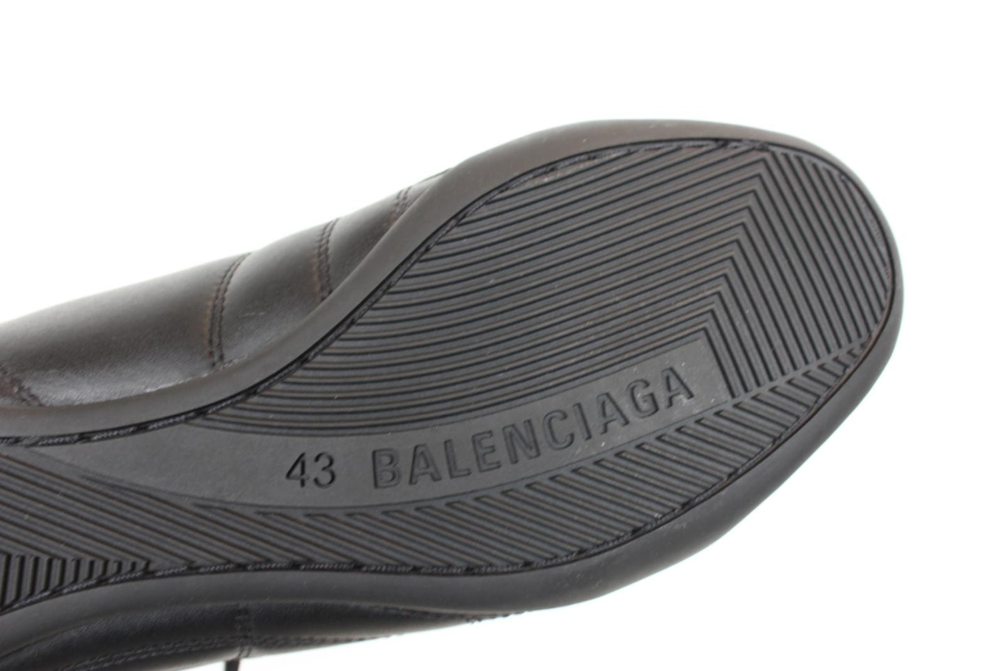 BALENCIAGA Men's Black Quilted White Logo Low Top Trainers Sneakers EU43 UK9 NEW