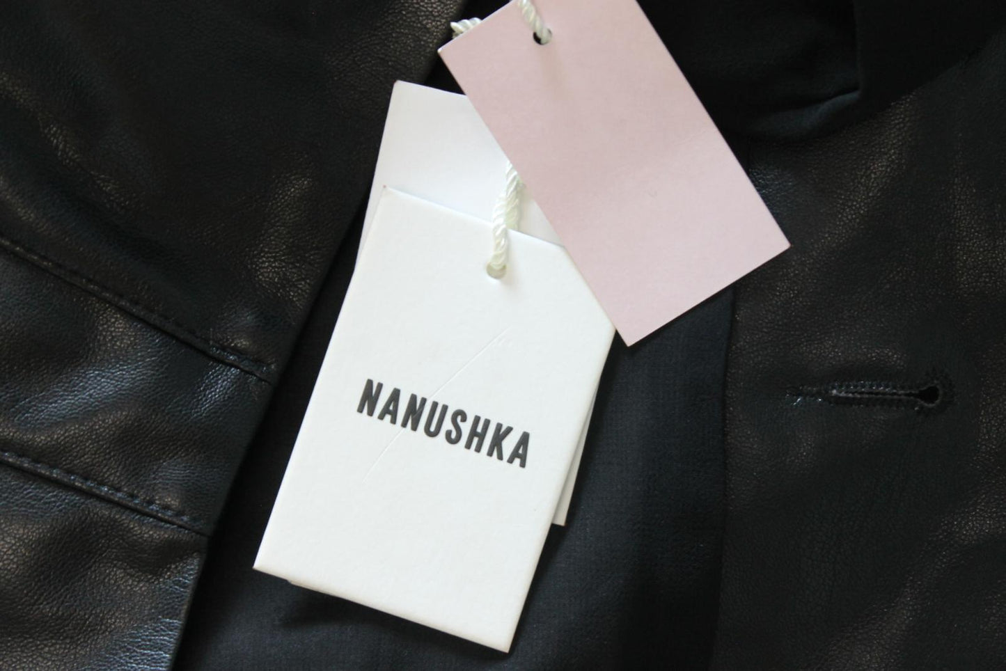 NANUSHKA Ladies Black Faux Leather Button Down Mini Skirt Size XS BNWT
