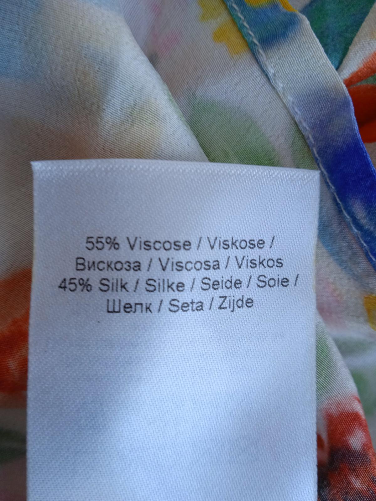 GANNI Ladies Multicoloured Silk Blend Floral Print Blouse Size EU36 UK8 NEW