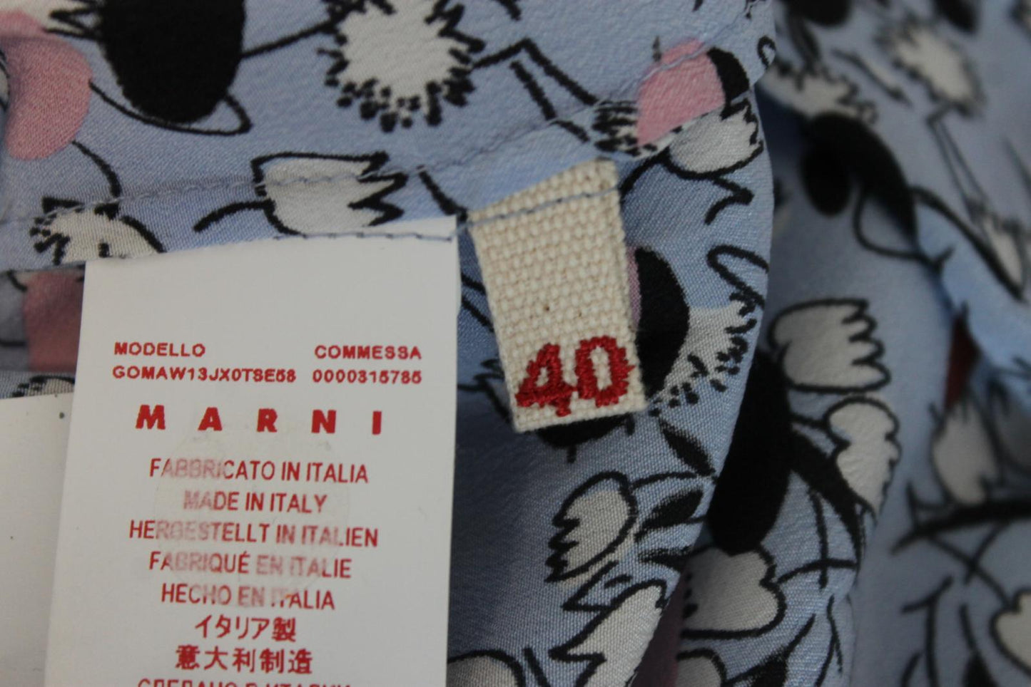 MARNI Ladies Blue Floral Silk Long Tie Waist Maxi Skirt EU36 UK8 NEW