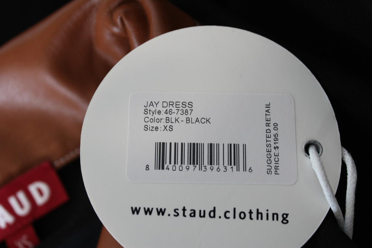STAUD Ladies Jay Black Brown Contrast Collar Polo Shirt Mini Dress XS NEW