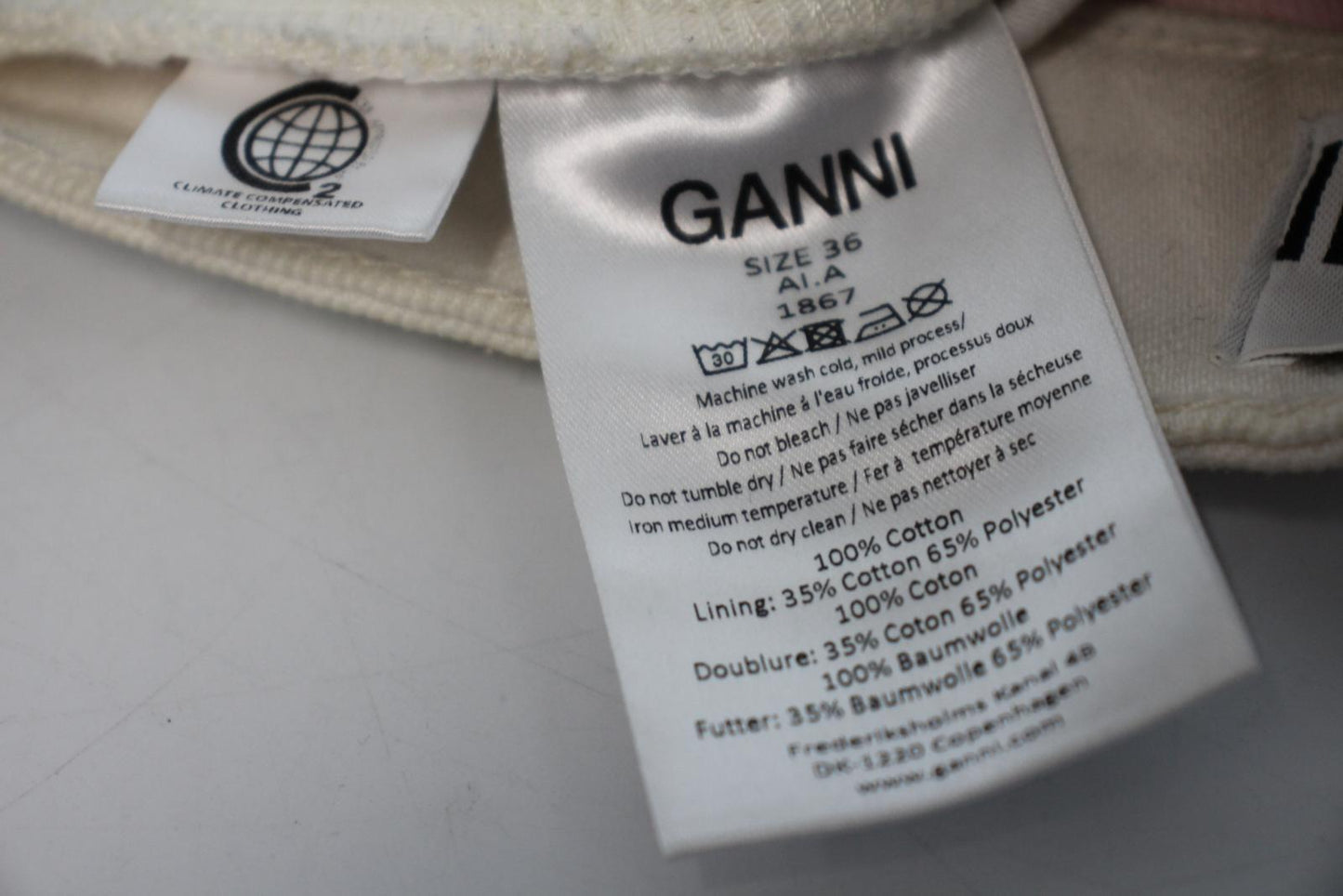 GANNI Ladies Multicoloured Rainbow Cotton Denim Mini Skirt Size 36 UK8 NEW