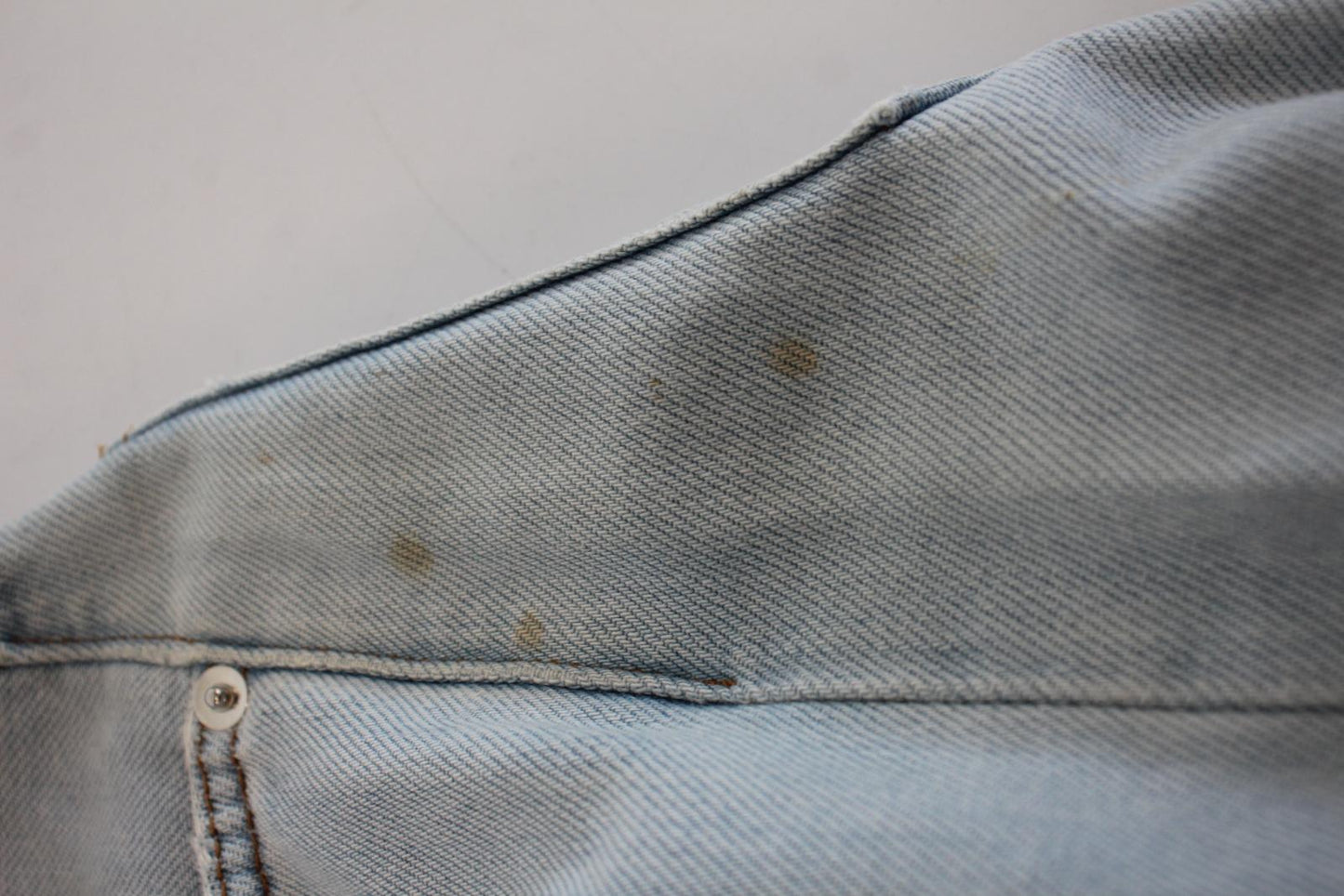 GANNI Ladies Bleached Cotton Wide Leg Sheldon Denim Jeans Size 27 W30 L32