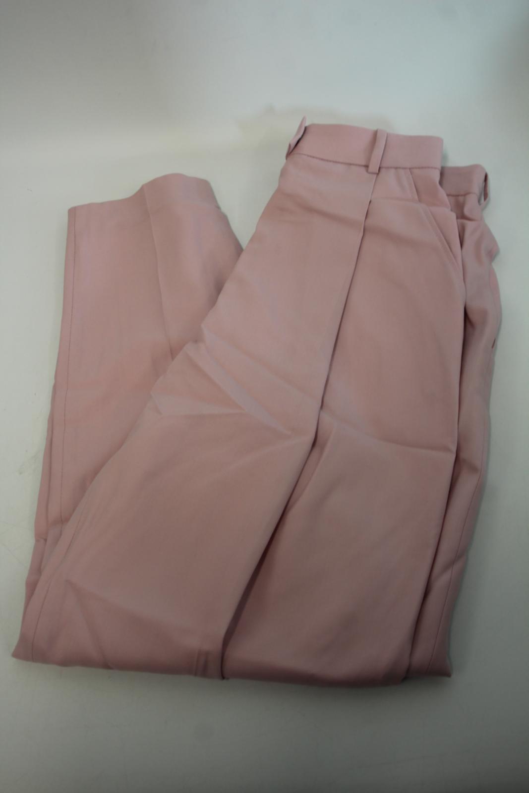 ALEXANDER MCQUEEN Ladies Ice Pink Wool Regular Fit Trousers IT40 UK8 NEW