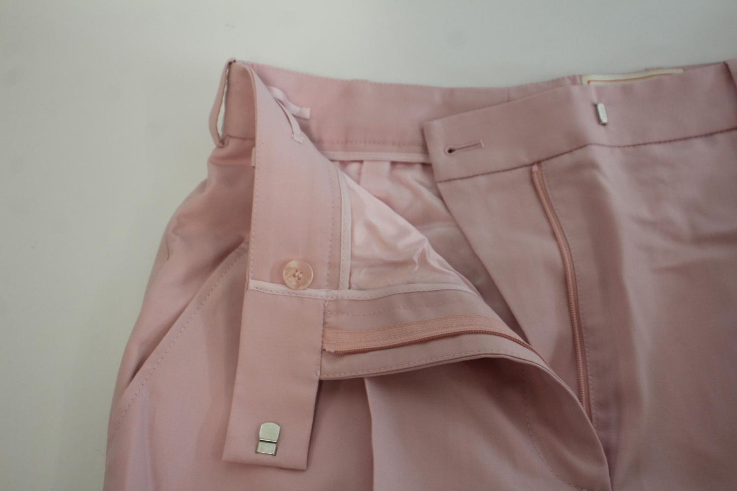 ALEXANDER MCQUEEN Ladies Ice Pink Wool Regular Fit Trousers IT40 UK8 NEW