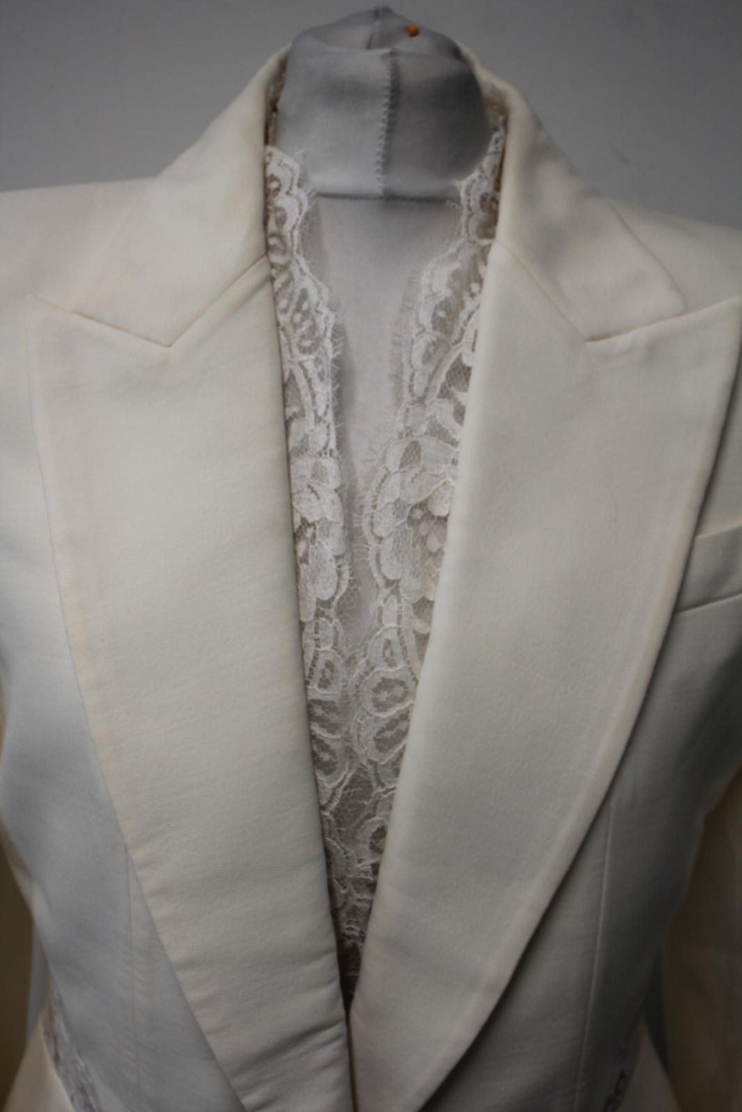 ALEXANDER MCQUEEN Ladies Wool Silk Blend Floral Lace Jacket IT44 UK12 NEW