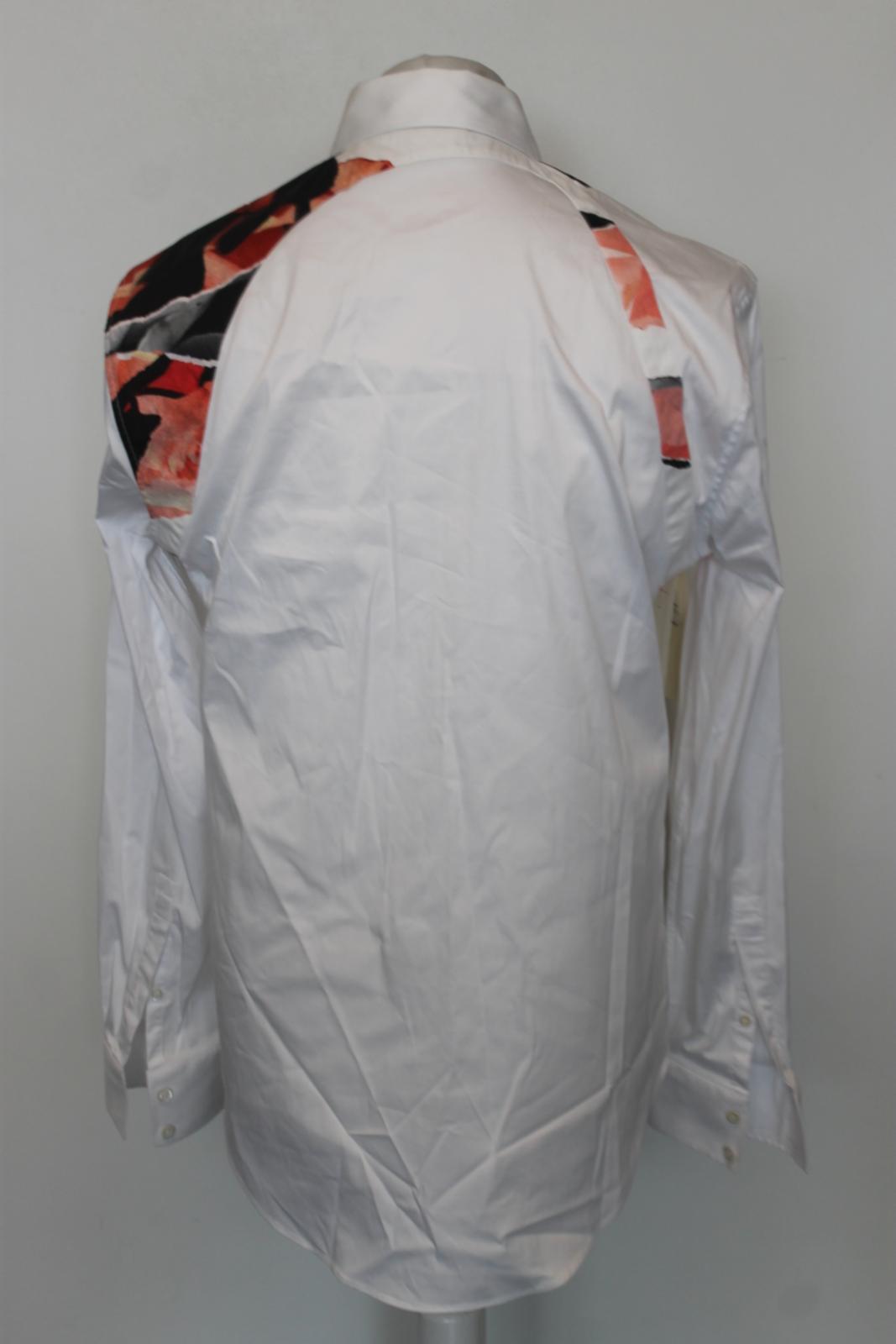 ALEXANDER MCQUEEN Men's White Cotton Long Sleeve Button Down Shirt Size 16 BNWT