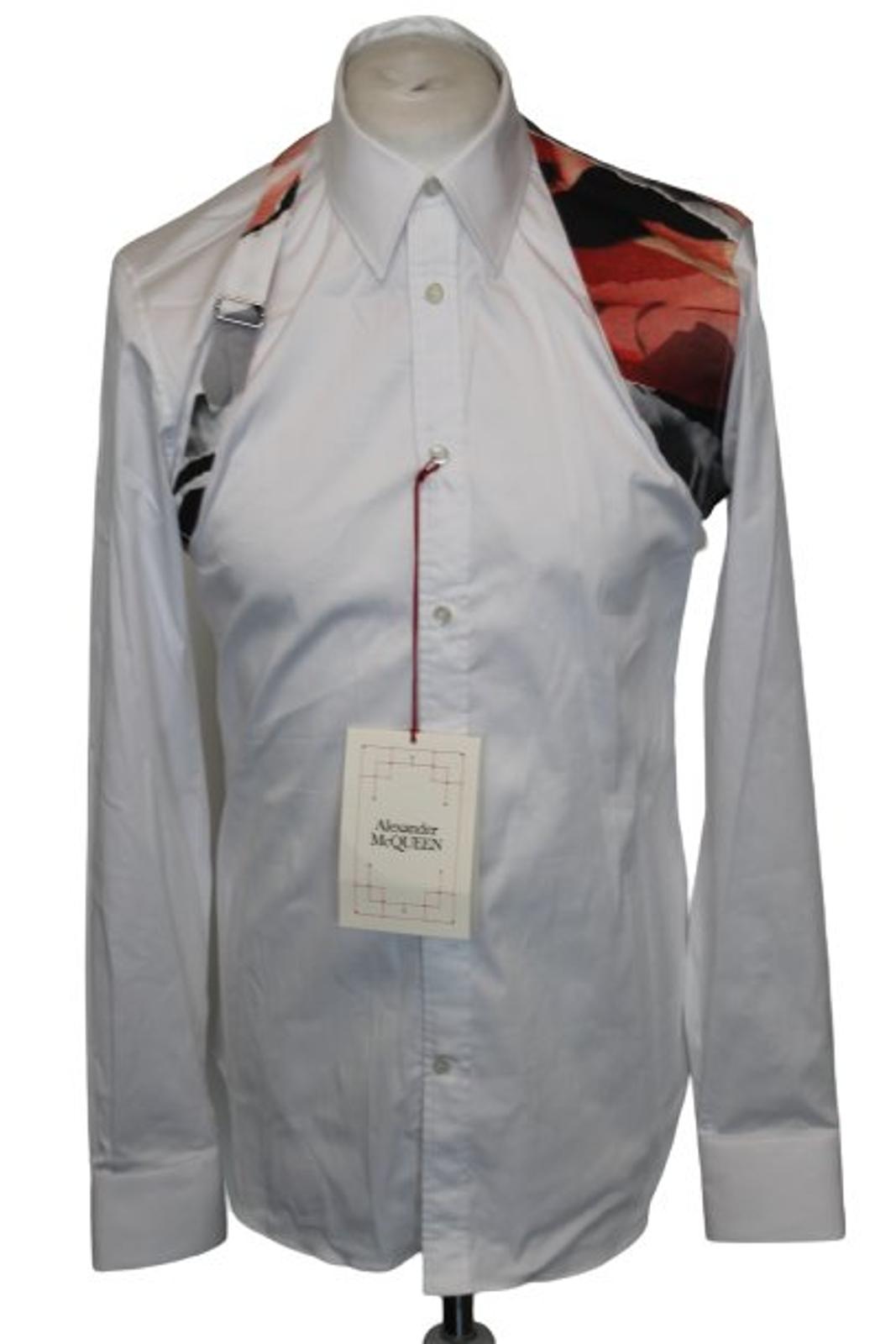 ALEXANDER MCQUEEN Men's White Cotton Long Sleeve Button Down Shirt 15 BNWT