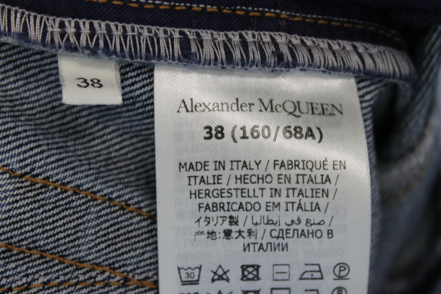 ALEXANDER MCQUEEN Ladies Blue Denim Long Hi-Low Jean Skirt EU32 UK4 BNWT