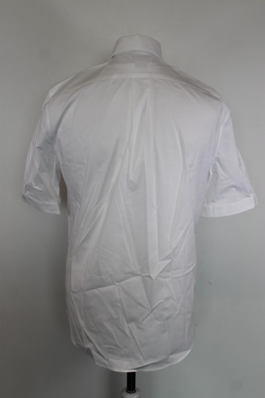 ALEXANDER MCQUEEN Men's White Cotton Short Sleeve Dress Shirt Size 16 BNWT