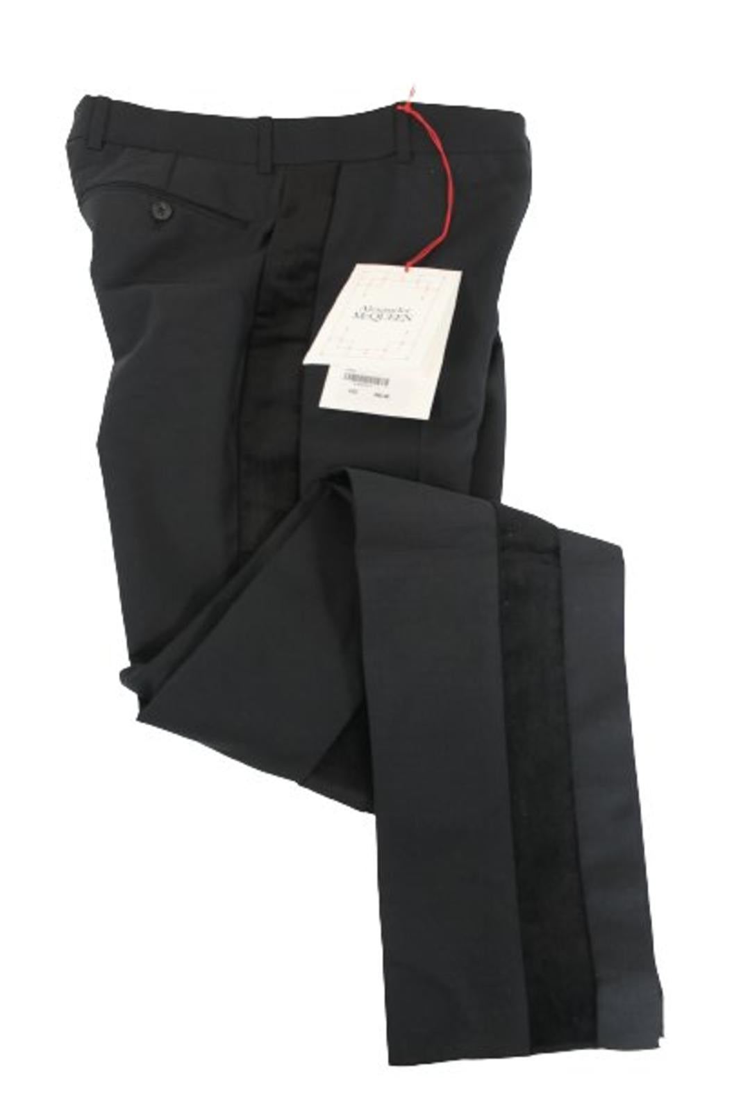 ALEXANDER MCQUEEN Men's Black Wool/Mohair Dress Trousers Size S BNWT