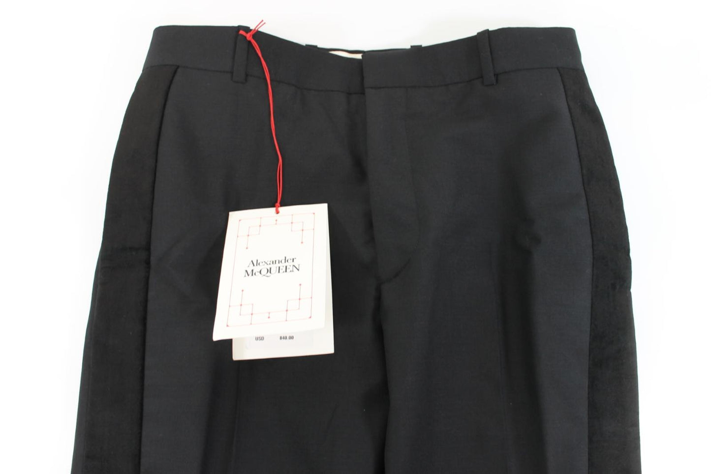 ALEXANDER MCQUEEN Men's Black Wool/Mohair Dress Trousers Size S BNWT