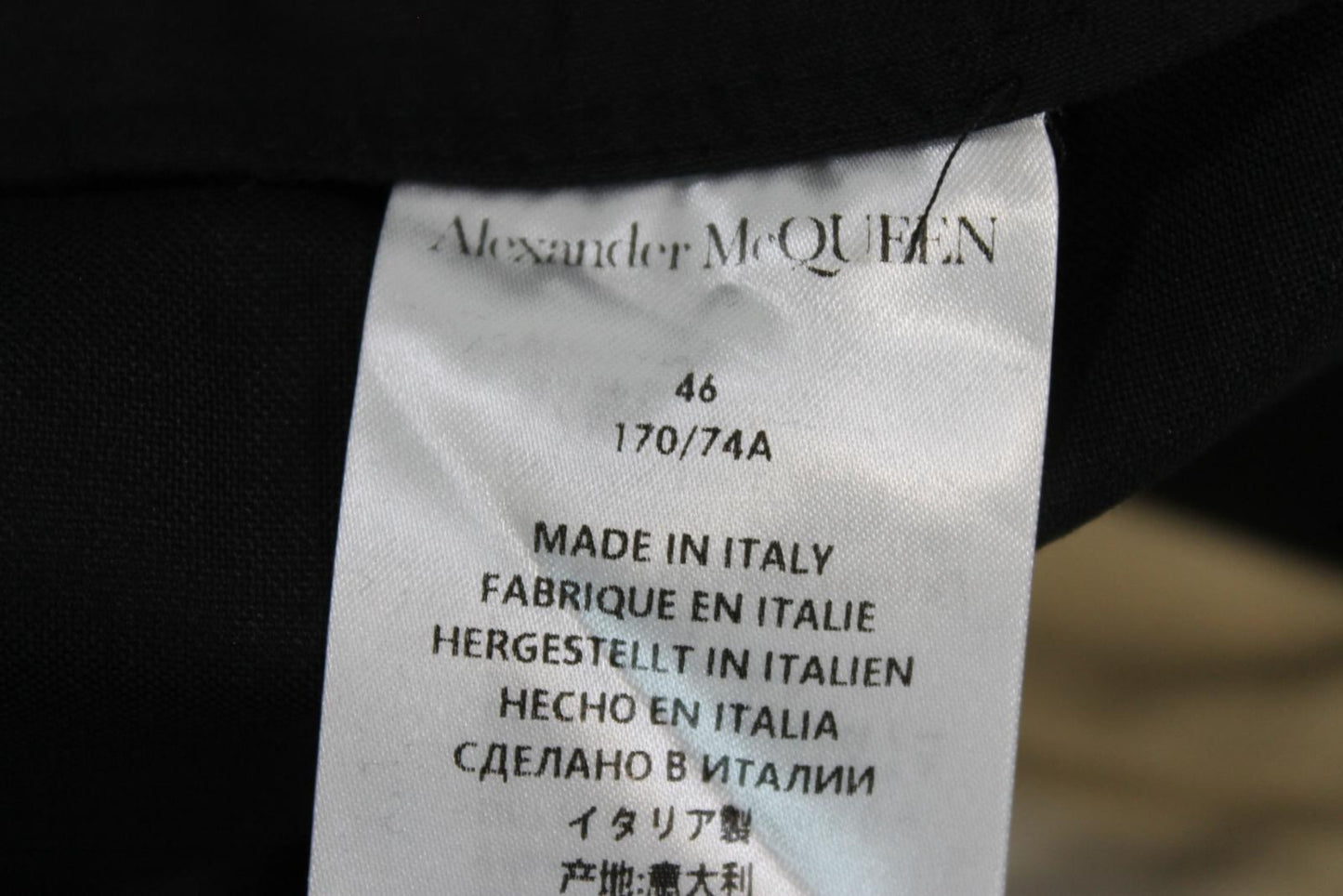 ALEXANDER MCQUEEN Men's Black Wool/Mohair Dress Trousers Size S BNWT