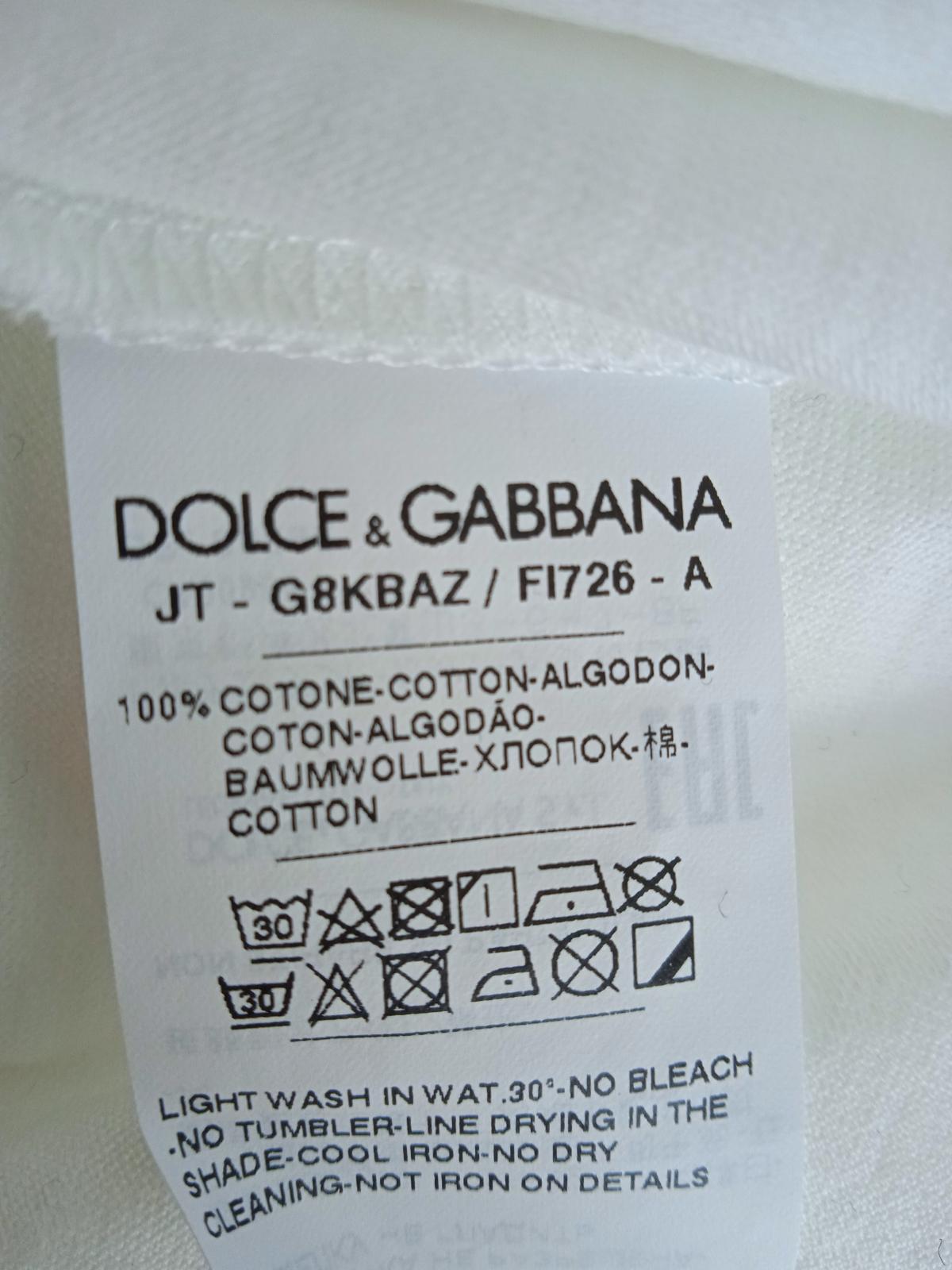 DOLCE & GABBANA Men's White Short Sleeve Graffiti Print T-Shirt IT44/S NEW