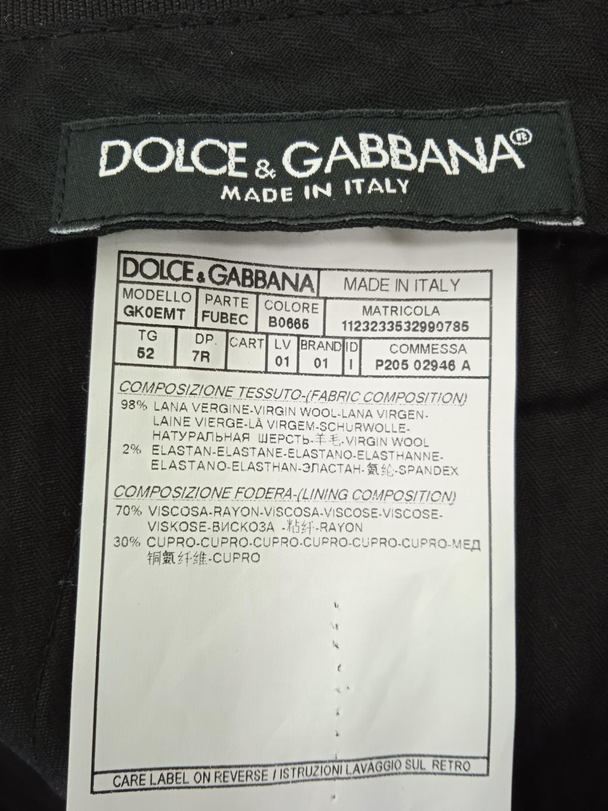 DOLCE & GABBANA Men's Navy Blue Wool Blend Classic Suit Trousers IT52 UK42 NEW