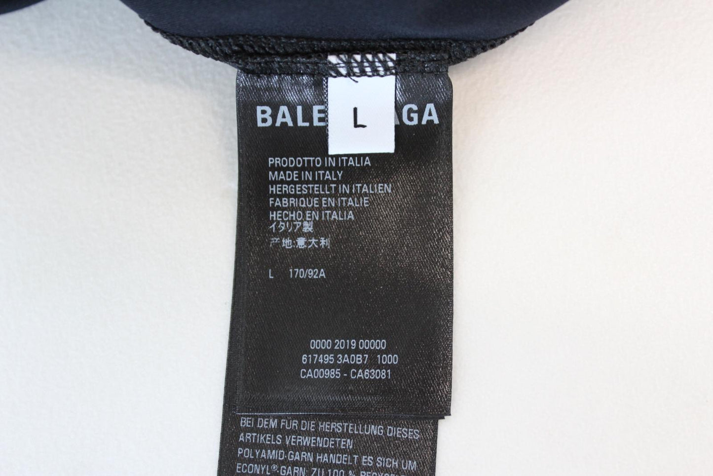 BALENCIAGA Ladies Black Athletic Crew Neck Long Sleeve Stretch Top L BNWT