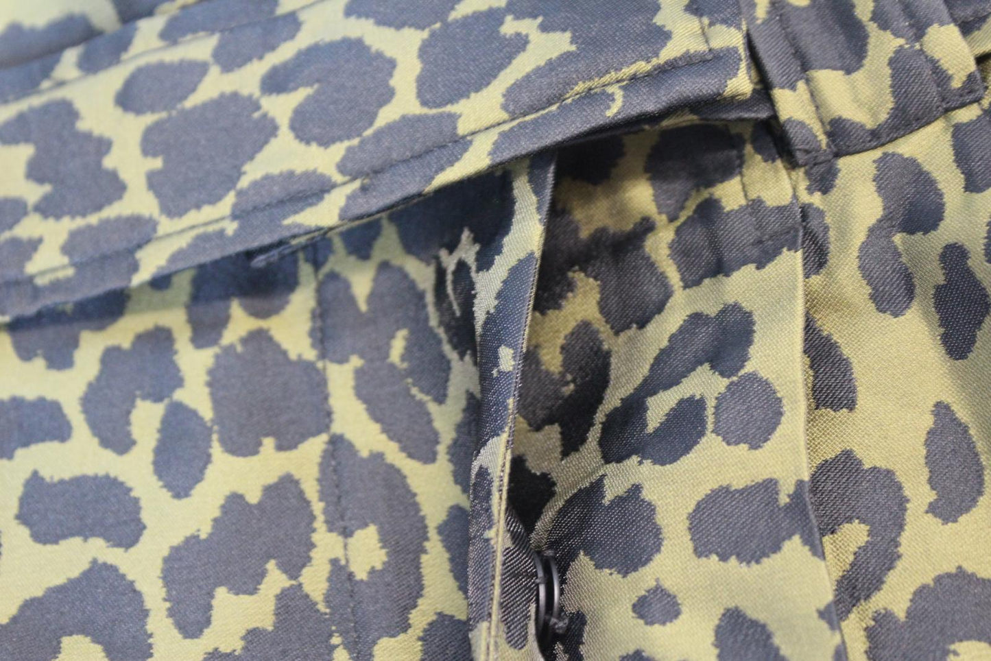 GANNI Ladies F5426 Olive Drab Green Black Leopard Print Skirt EU36 UK8 BNWT